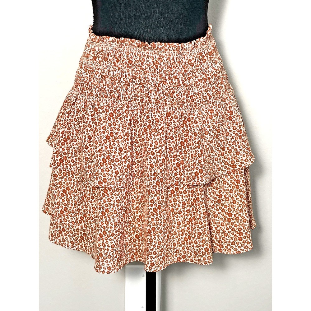 Altar'd State Women's‎ Mini Ruffle Skirt Size M Elastic Waist Boho Mini Skirt
